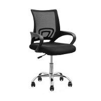 Conjunto 5 Cadeiras Confortavel Para Trabalhar Escritório Diretor Secretaria Clinica - Preto - 5