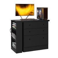 Cômoda Com Mesa Giratória Gamer Dritex preto