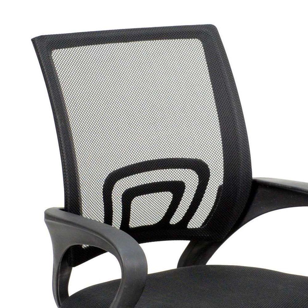 Conjunto 3 Cadeiras Confortavel Para Trabalhar Escritório Diretor Secretaria Clinica - Preto - 6