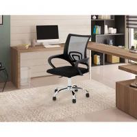 Conjunto 3 Cadeiras Confortavel Para Trabalhar Escritório Diretor Secretaria Clinica - Preto - 3