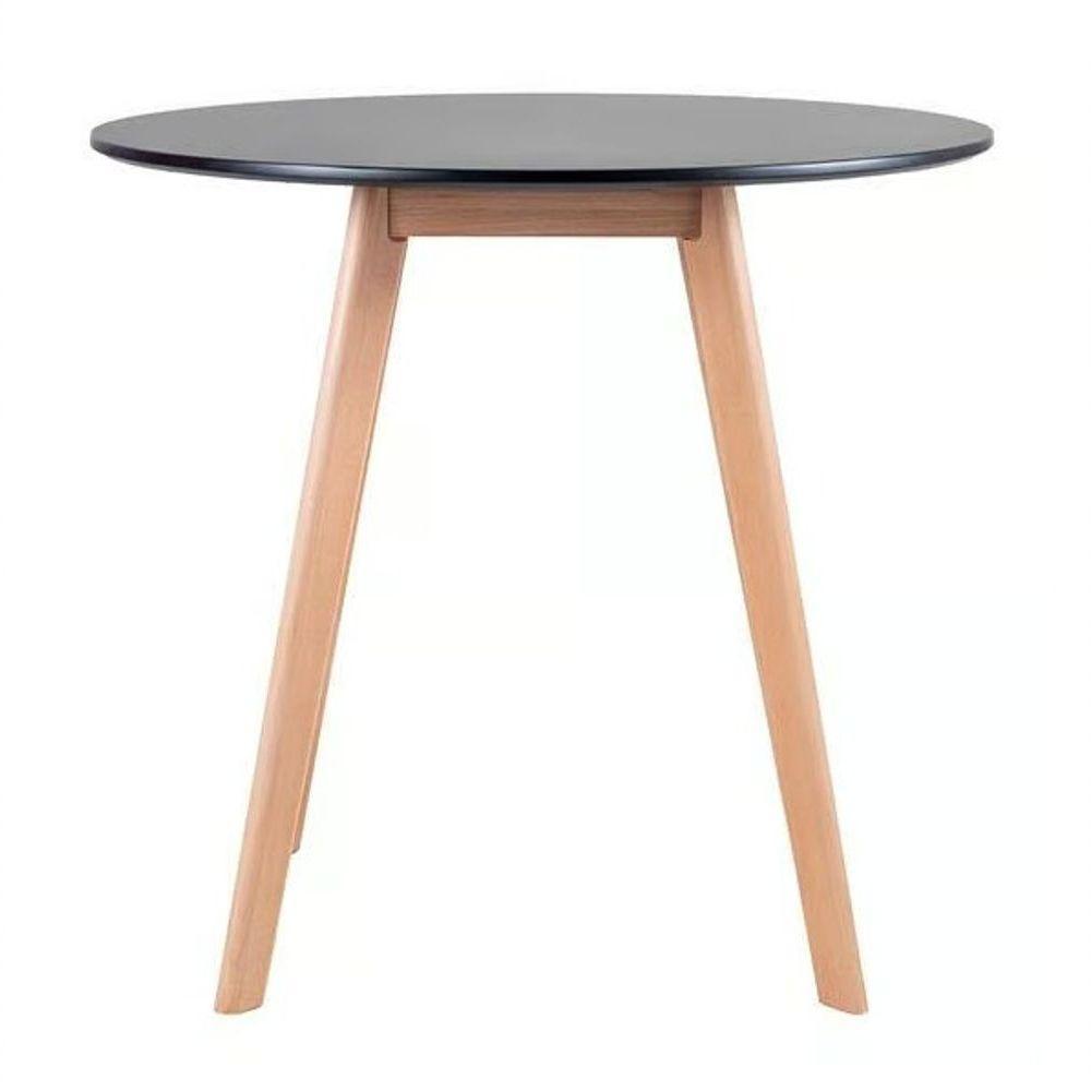 Conjunto Mesa Jantar Leda 90 Cm + 4 Cadeiras Leda Saarinen Preta - 2
