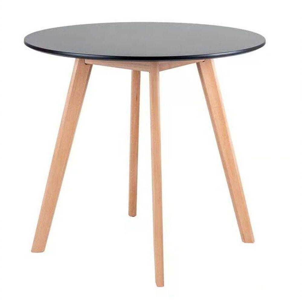 Conjunto Mesa Jantar Leda 90 Cm + 4 Cadeiras Leda Saarinen Preta - 4