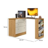 Cômoda Com Mesa Giratória Gamer Dritex freijo-off White - 3