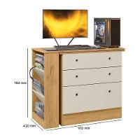 Cômoda Com Mesa Giratória Gamer Dritex freijo-off White