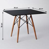Mesa De Jantar Quadrada Eiffel 90cm Mdf Charles Eames - Base Em Madeira E Aço Carbono - 2