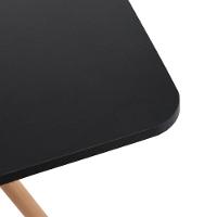 Mesa De Jantar Quadrada Eiffel 90cm Mdf Charles Eames - Base Em Madeira E Aço Carbono