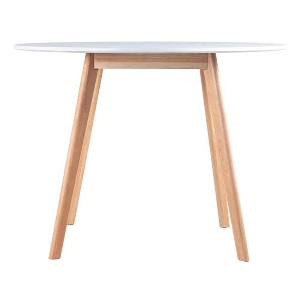 Mesa De Jantar Leda Redonda 80cm Branca Estilo Eames Com Pés Madeira - 3