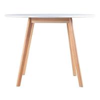 Mesa De Jantar Leda Redonda 80cm Branca Estilo Eames Com Pés Madeira - 3