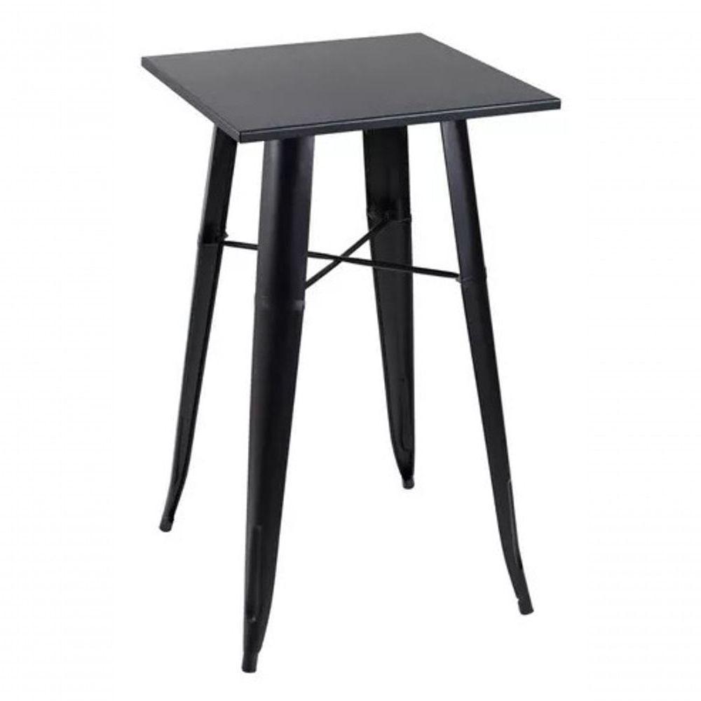 Conjunto Mesa Bistrô Tolix + 4 Banquetas Allegra Altas ? Estilo E Elegância Preto - 6