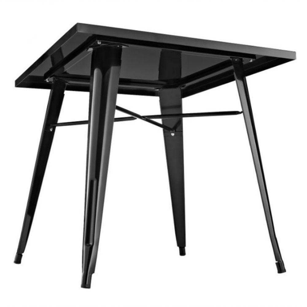 Mesa Tolix 80cm + 2 Cadeiras ? Conjunto Industrial E Moderno Preto - 2
