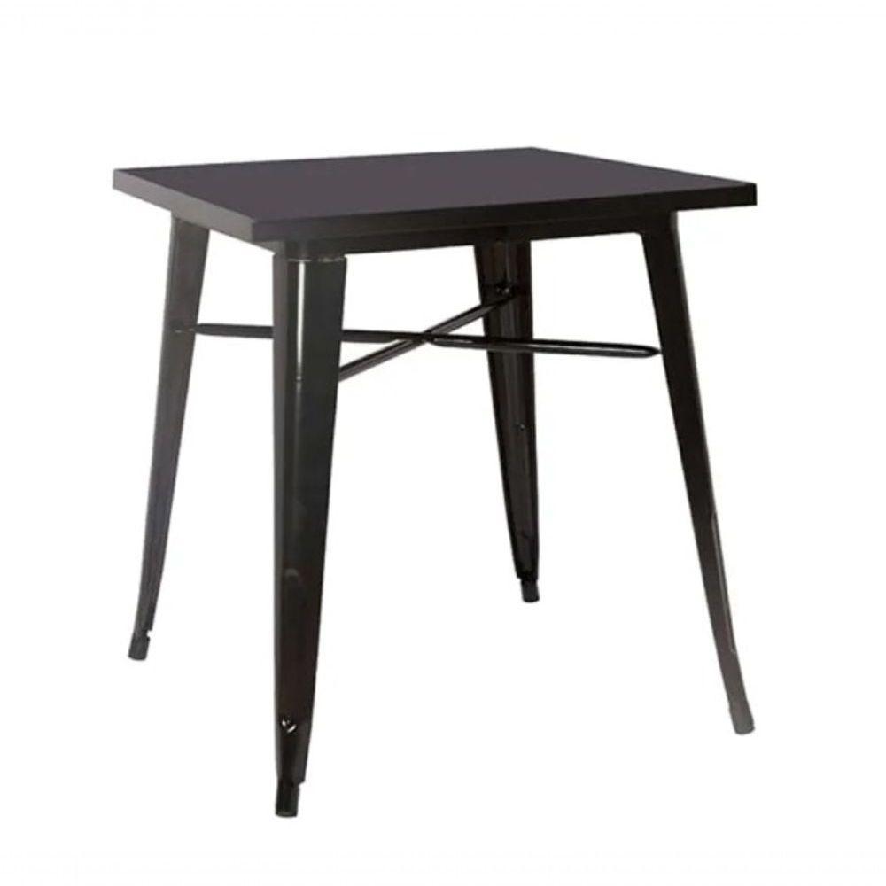 Mesa Tolix 80cm + 2 Cadeiras ? Conjunto Industrial E Moderno Preto - 3