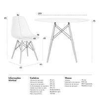 Conjunto De Mesa Redonda Eames 100cm Preto + 4 Cadeiras Eiffel Dsw Preto
