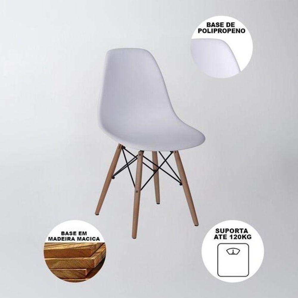 Conjunto De Mesa Eames Eiffel Redonda 120cm Branco + 5 Cadeiras Brancas - 5