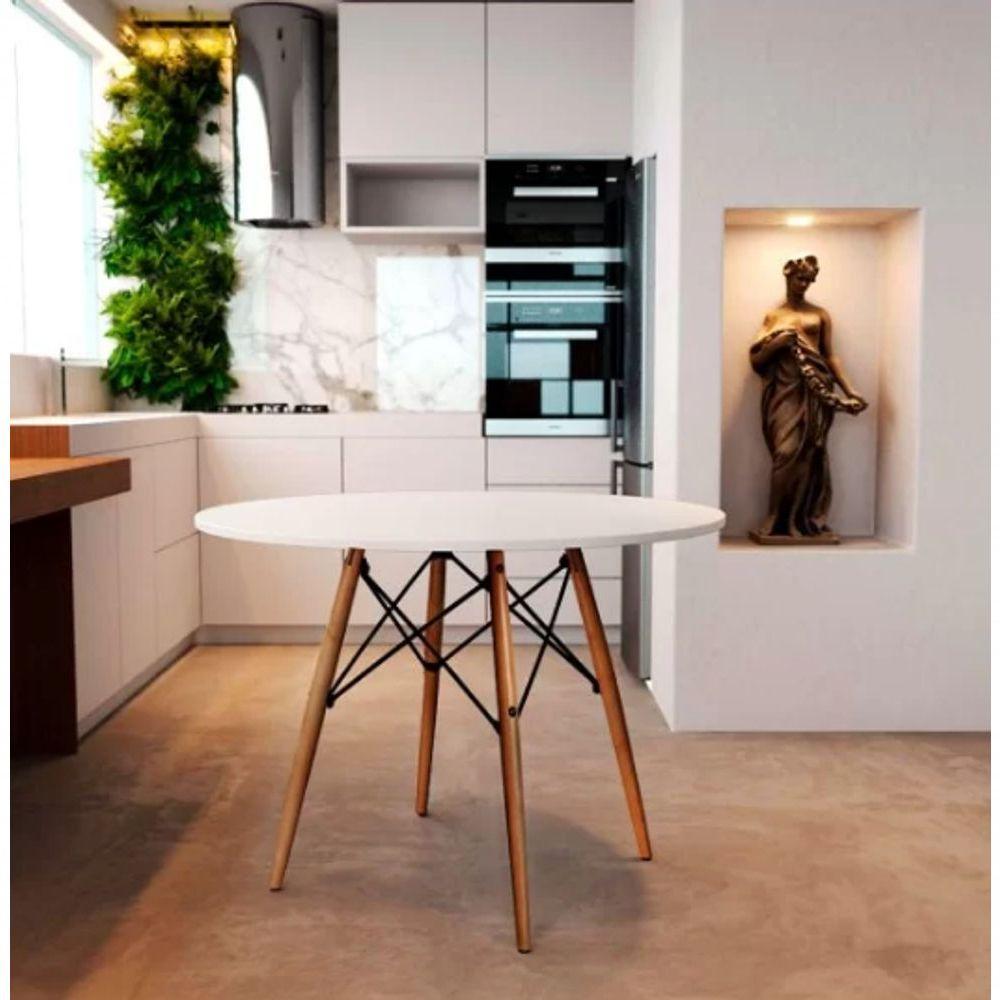 Mesa De Jantar Redonda Eames Eiffel 120cm Branca - 3