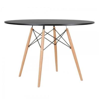 Mesa Eames Eiffel Wood Tampo De Madeira 120cm Preto