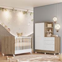 Jogo De Quarto Infantil Gr E Cômoda E Berço 1340 Doce Sonho carvalho-branco - 1