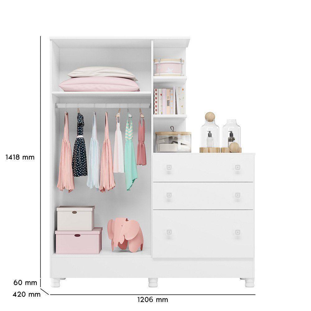 Jogo De Quarto Infantil Gr E Cômoda E Berço 3540 Doce Sonho branco-branco - 4