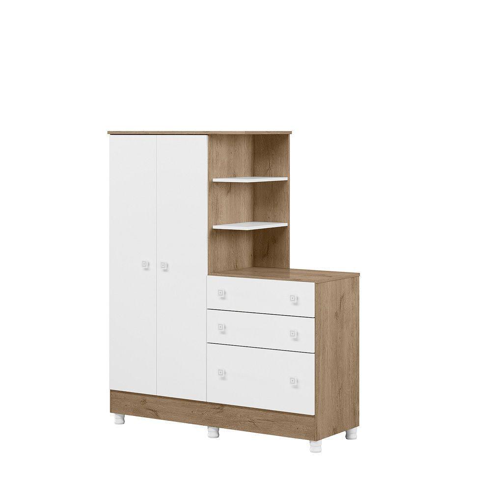Jogo De Quarto Infantil Gr E Cômoda E Berço 3540 Doce Sonho carv Toq Rustico-branco - 6