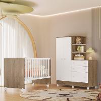 Jogo De Quarto Infantil Gr E Cômoda E Berço 3540 Doce Sonho carv Toq Rustico-branco - 2