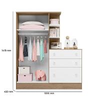 Jogo De Quarto Infantil Gr E Cômoda E Berço 3540 Doce Sonho carv Toq Rustico-branco