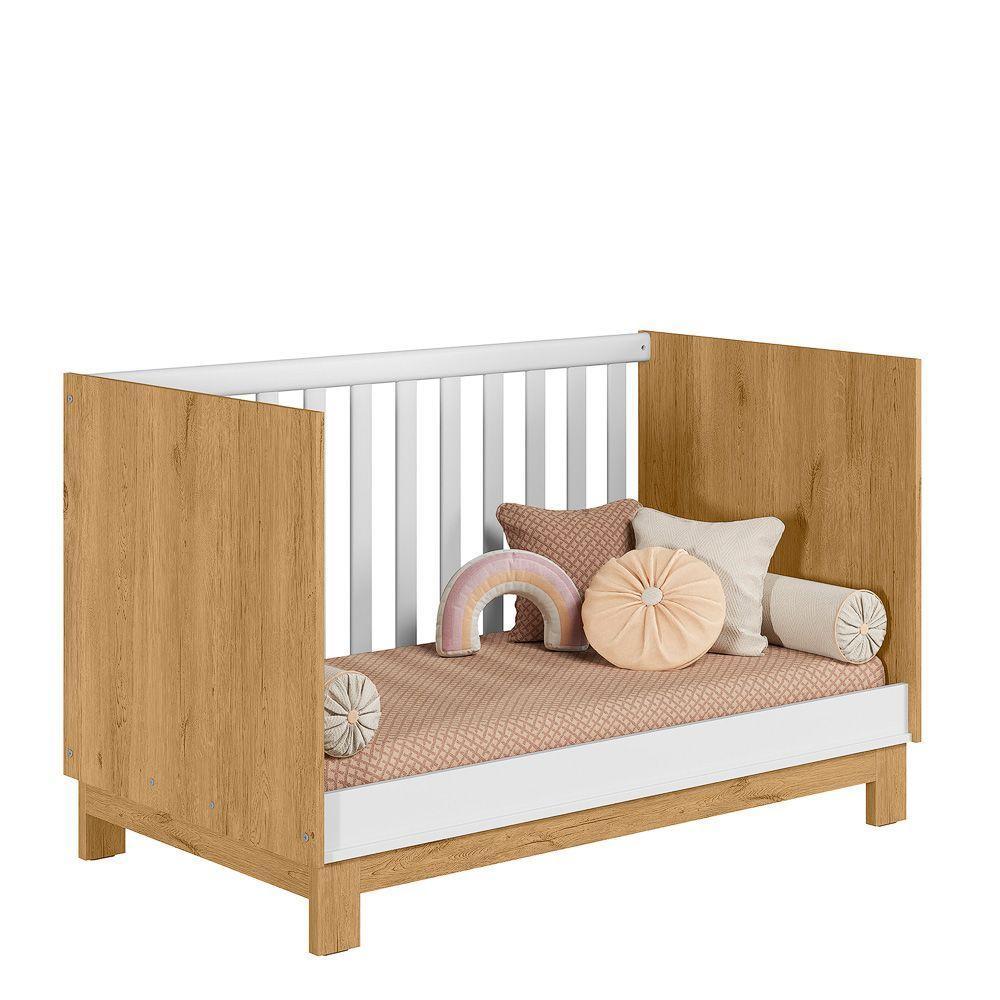 Berço Mini Cama Para Quarto Infantil Linha Encanto Slim freijo Toq-branco Acetinado - 6