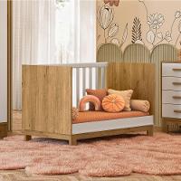 Berço Mini Cama Para Quarto Infantil Linha Encanto Slim freijo Toq-branco Acetinado - 2