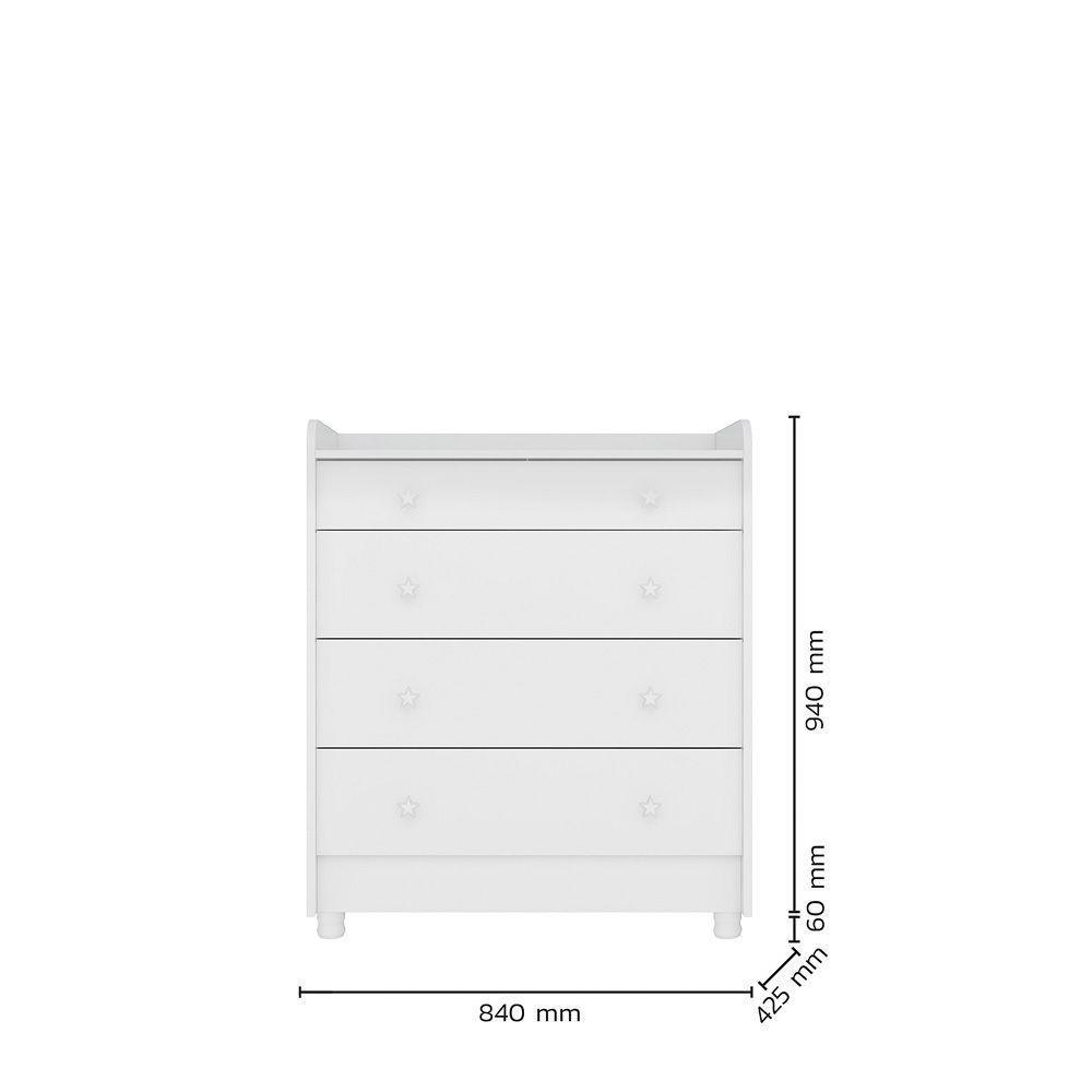 Jogo De Quarto Infantil Gr E Cômoda 2523 E Berço Doce Sonho branco - 9