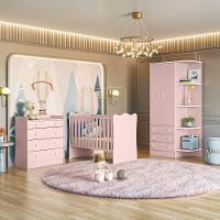 Jogo De Quarto Infantil Gr E Cômoda 2523 E Berço Doce Sonho rosa - 1