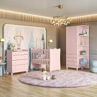 Jogo De Quarto Infantil Gr E Cômoda 2523 E Berço Doce Sonho rosa - 6