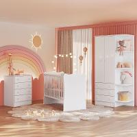 Jogo De Quarto Infantil Gr E Cômoda E Berço 1 Doce Sonho branco - 3