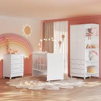 Jogo De Quarto Infantil Gr E Cômoda E Berço 1 Doce Sonho branco