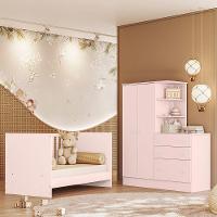 Jogo De Quarto Infantil Gr E Cômoda E Berço 1340 Doce Sonho rosa - 1