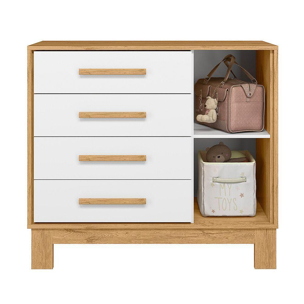 Dormitório Completo Q Encanto Slim Gr + Berço + Cômoda freijo Toq-branco Acetinado - 5