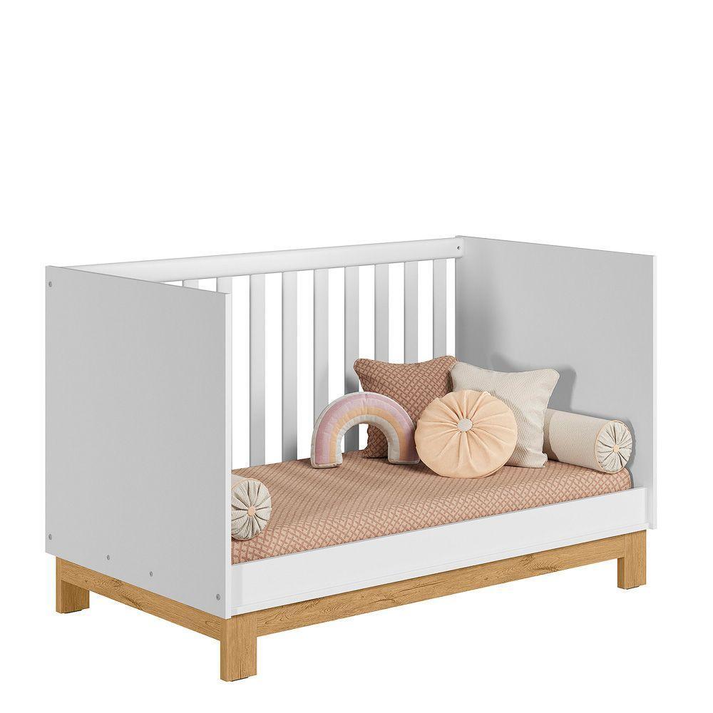 Berço Mini Cama Para Quarto Infantil Linha Encanto Slim branco Acetinado - 5