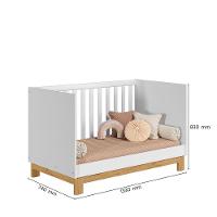 Berço Mini Cama Para Quarto Infantil Linha Encanto Slim branco Acetinado - 6
