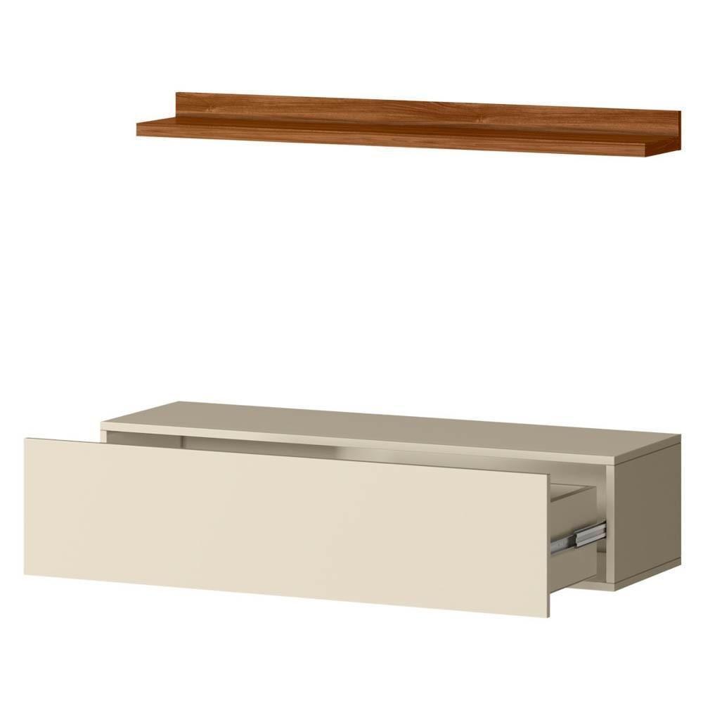 Bancada Suspensa E Prateleira 99cm Slat M20 Cinamomo/off - Mpozenato - 4