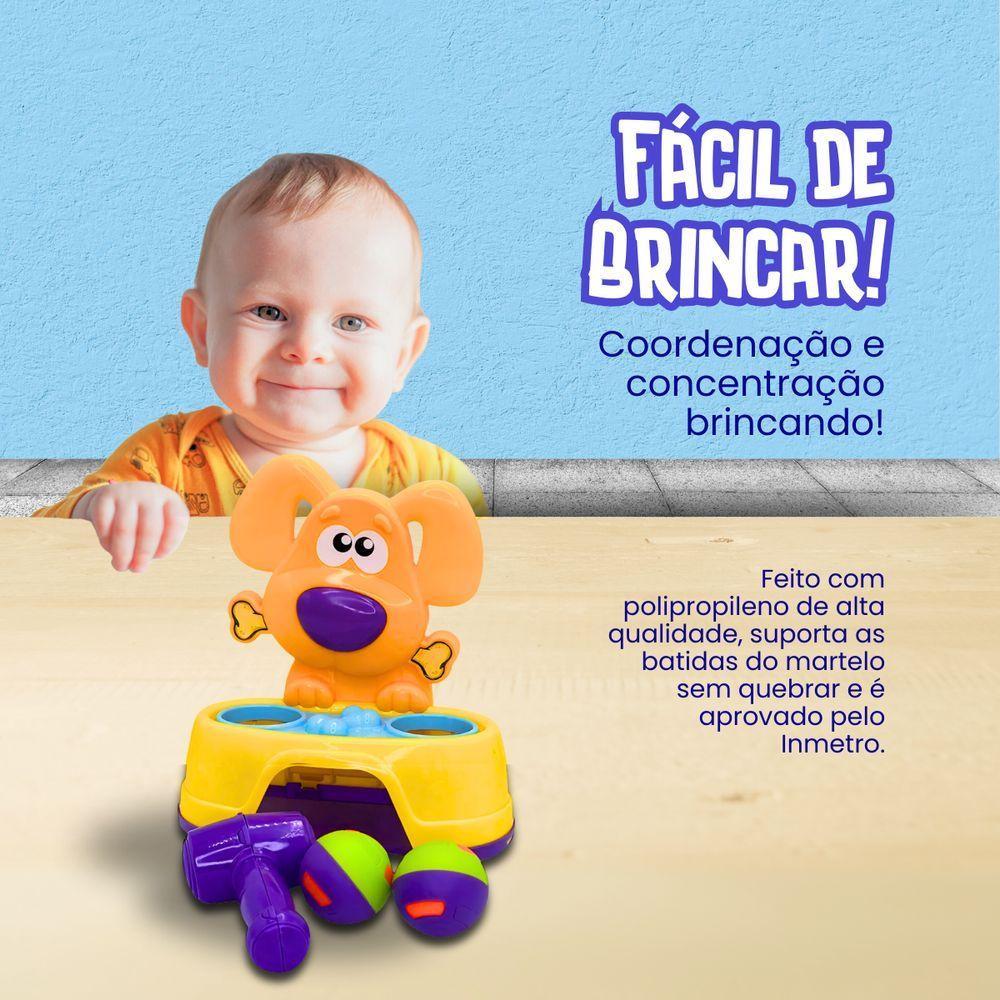 Brinquedo Bate Dog Com 2 Bolinhas E Martelo Para Aprimorar A Coordenação Motora - 4