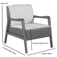 Poltrona Kayla Em Linho Linho Bege Claro - 4