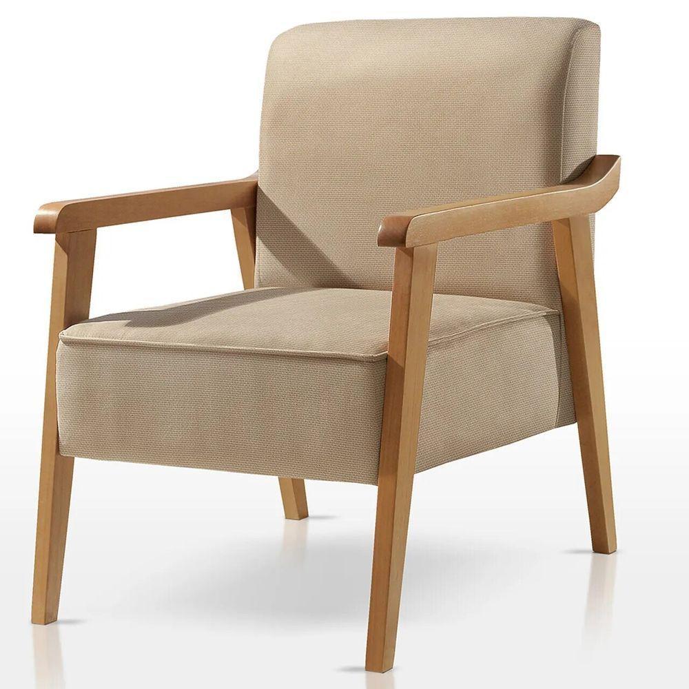 Poltrona Lina Linho Bege Claro - 1