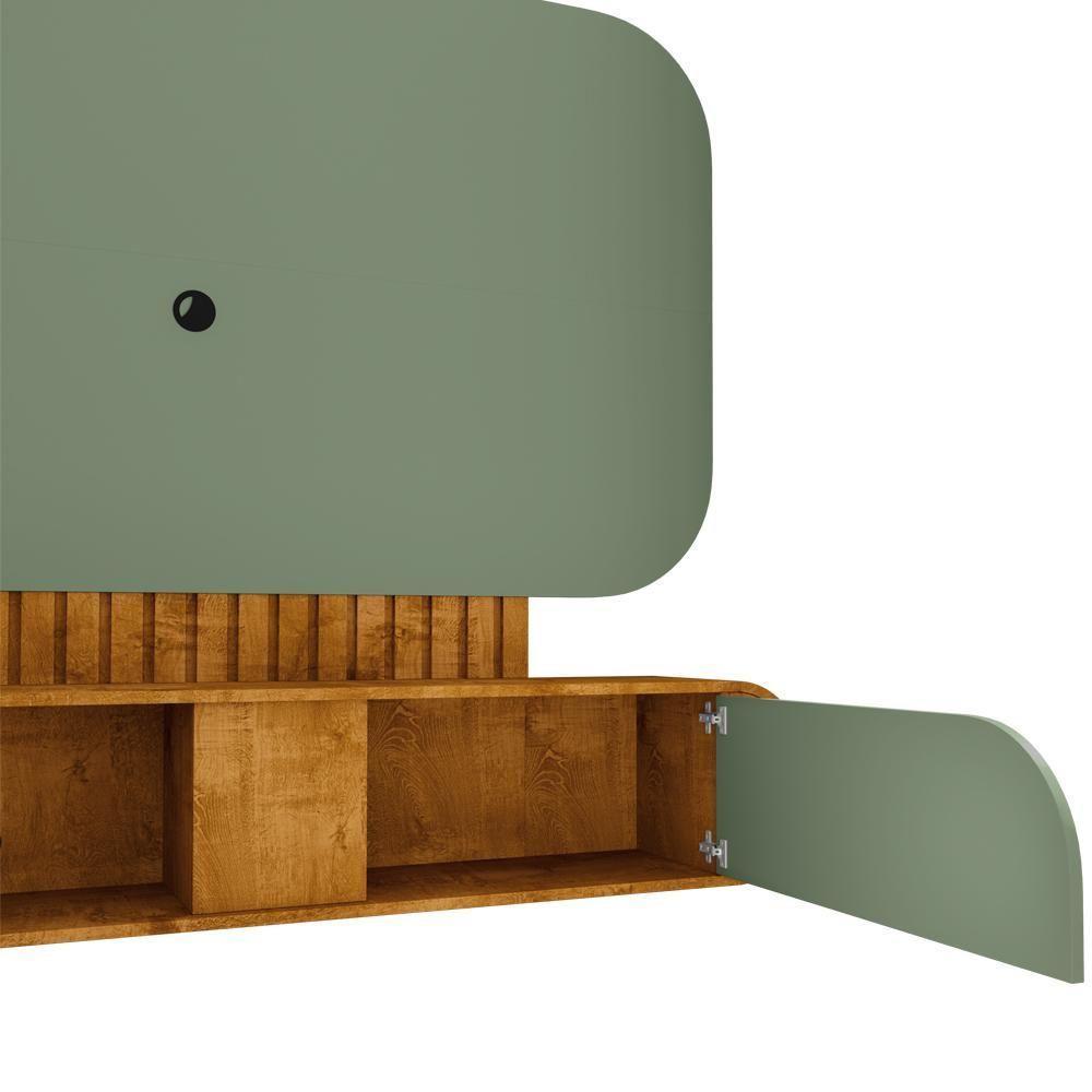 Painel Para Tv 55 Pol Com Bancada Suspensa Maestri B02 Naturalle Pistache - Lyam Decor - 9