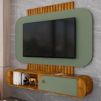 Painel Para Tv 55 Pol Com Bancada Suspensa Maestri B02 Naturalle Pistache - Lyam Decor - 2