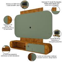 Painel Para Tv 55 Pol Com Bancada Suspensa Maestri B02 Naturalle Pistache - Lyam Decor