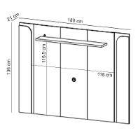 Painel Para Tv 75 Pol Com Led 180cm Maresca B02 Off White Pistache - Lyam Decor - 5