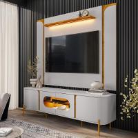 Painel Para Tv 75 Pol Com Led 180cm Maresca B02 Off White Naturalle - Lyam Decor - 2