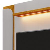 Painel Para Tv 75 Pol Com Led 180cm Maresca B02 Off White Naturalle - Lyam Decor - 6