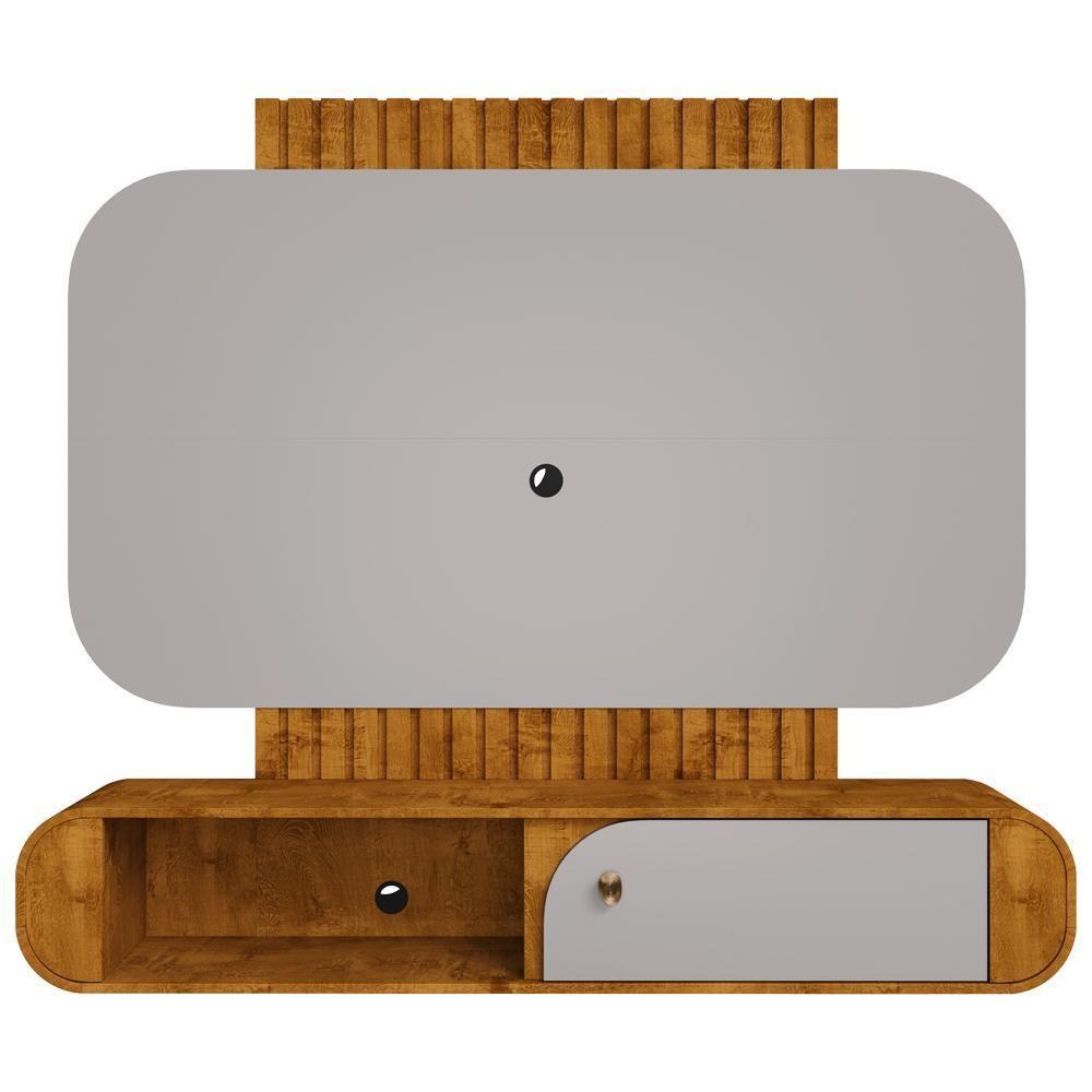 Painel Para Tv 55 Pol Com Bancada Suspensa Maestri B02 Naturalle Off White - Lyam Decor - 3