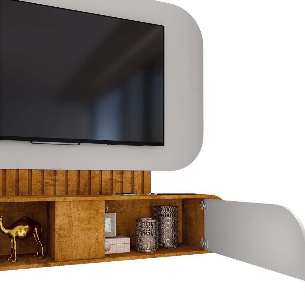 Painel Para Tv 55 Pol Com Bancada Suspensa Maestri B02 Naturalle Off White - Lyam Decor - 8