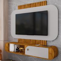 Painel Para Tv 55 Pol Com Bancada Suspensa Maestri B02 Naturalle Off White - Lyam Decor - 2