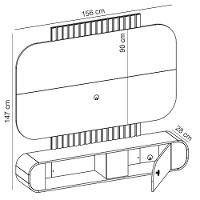 Painel Para Tv 55 Pol Com Bancada Suspensa Maestri B02 Naturalle Off White - Lyam Decor - 5
