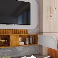 Painel Para Tv 55 Pol Com Bancada Suspensa Maestri B02 Naturalle Off White - Lyam Decor - 7